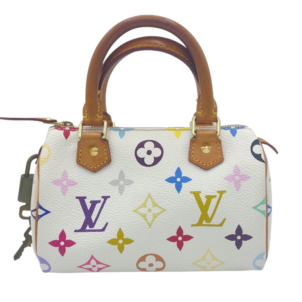 LOUIS VUITTON Monogram Multicolor Mini Sac HL Speedy in White